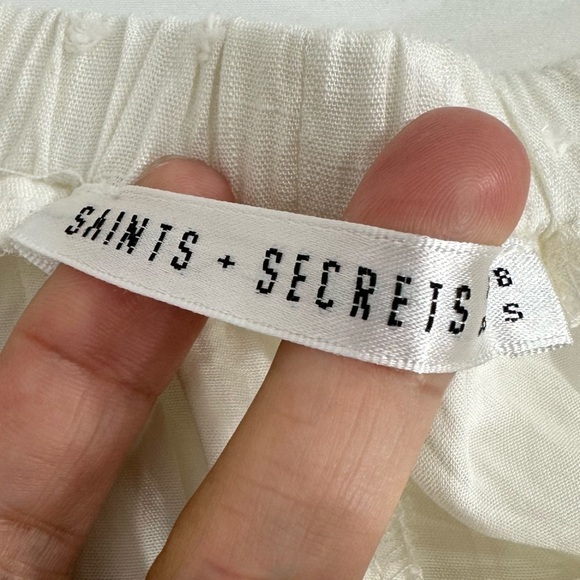 Saints+Secrets flare ruffle Swiss dot a line crochet mini skirt white size S - Picture 4 of 8